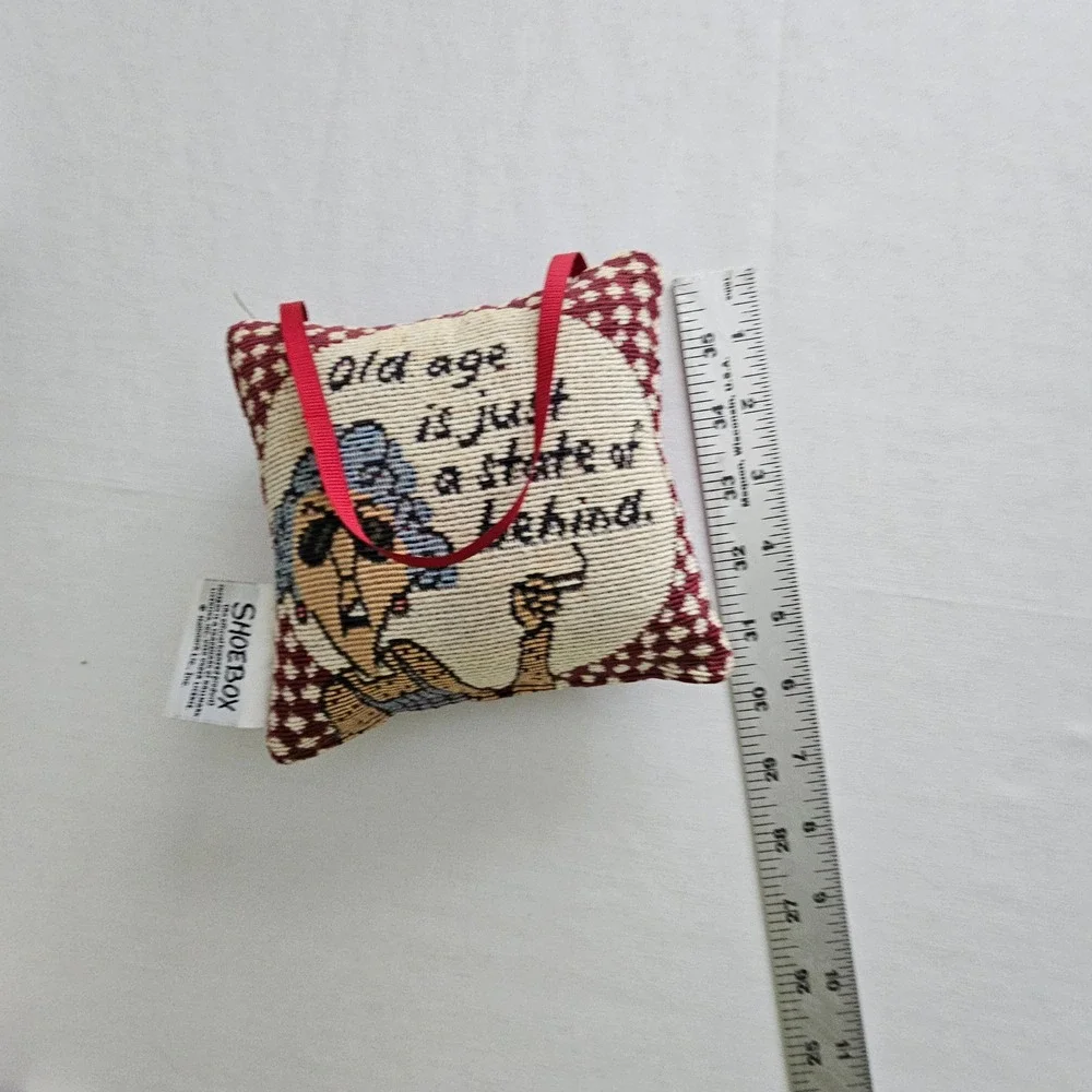 Shoebox Hallmark Maxine Tapestry Hanging Mini Pillow Funny Old Age Quote 5x5
